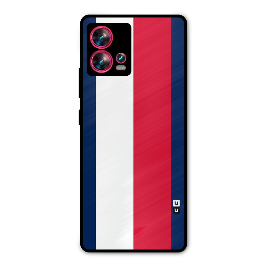 Electric Colors Stripe Metal Back Case for Motorola Edge 30 Fusion