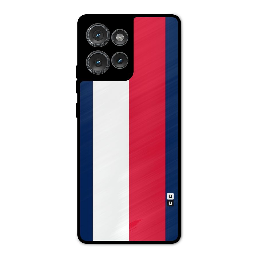 Electric Colors Stripe Metal Back Case for Motorola Edge 50