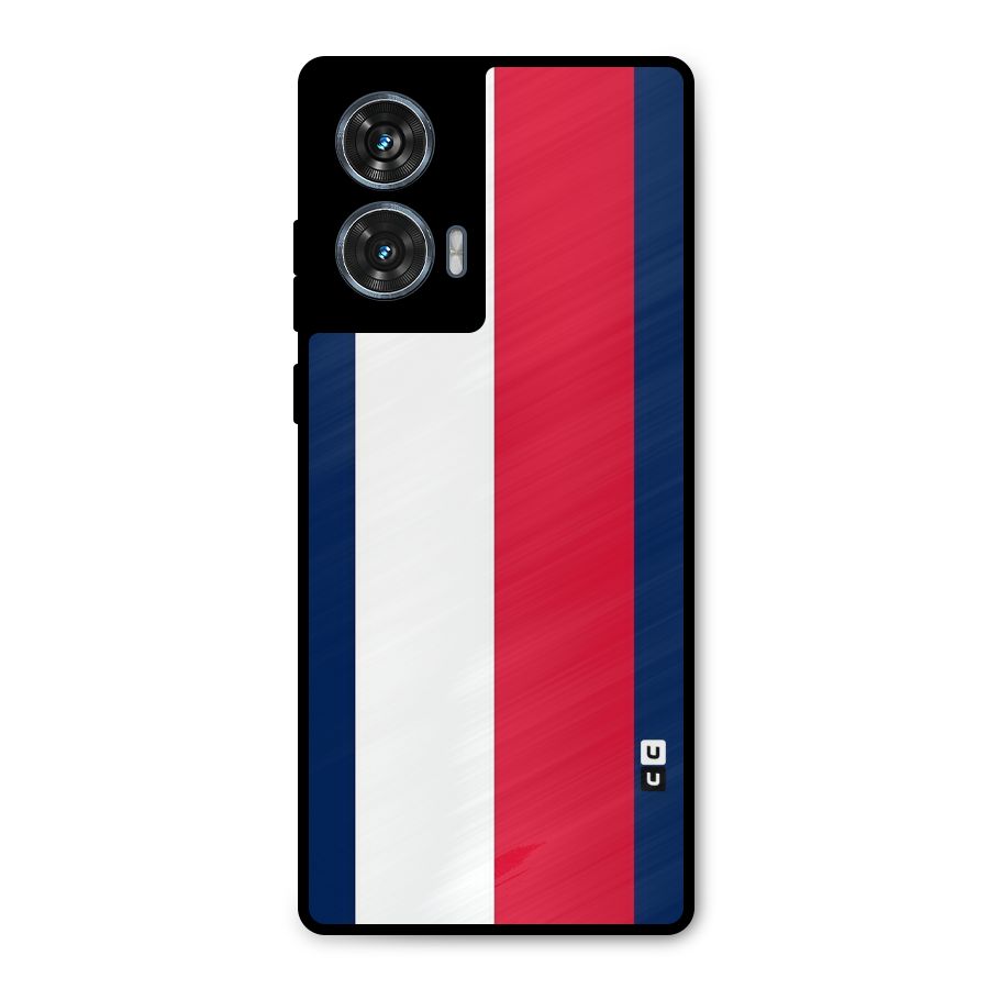 Electric Colors Stripe Metal Back Case for Motorola Edge 50 Fusion