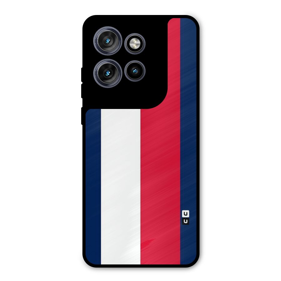 Electric Colors Stripe Metal Back Case for Motorola Edge 50 Neo