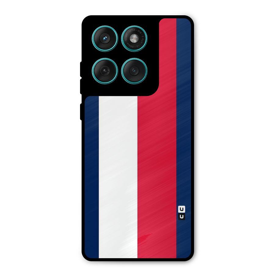 Electric Colors Stripe Metal Back Case for Motorola Edge 60 Fusion