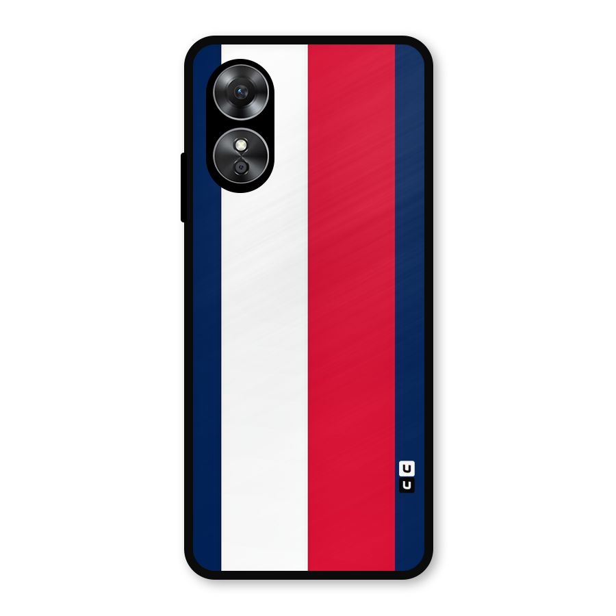Electric Colors Stripe Metal Back Case for Oppo A17