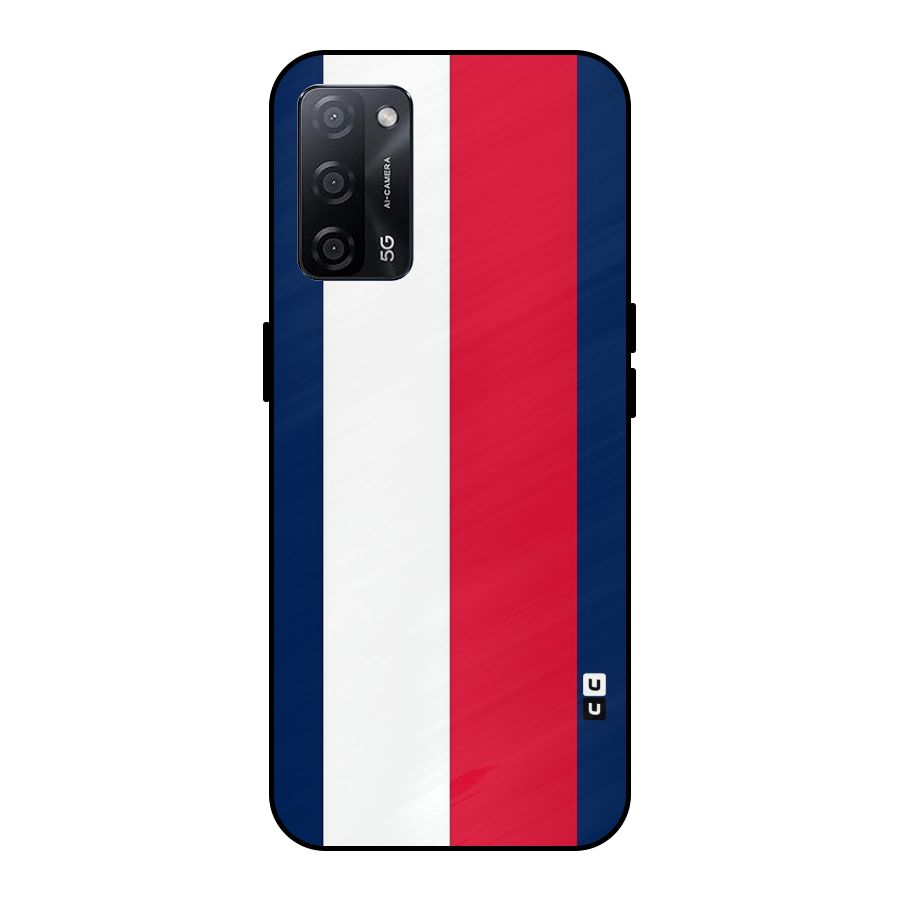 Electric Colors Stripe Metal Back Case for Oppo A53s 5G