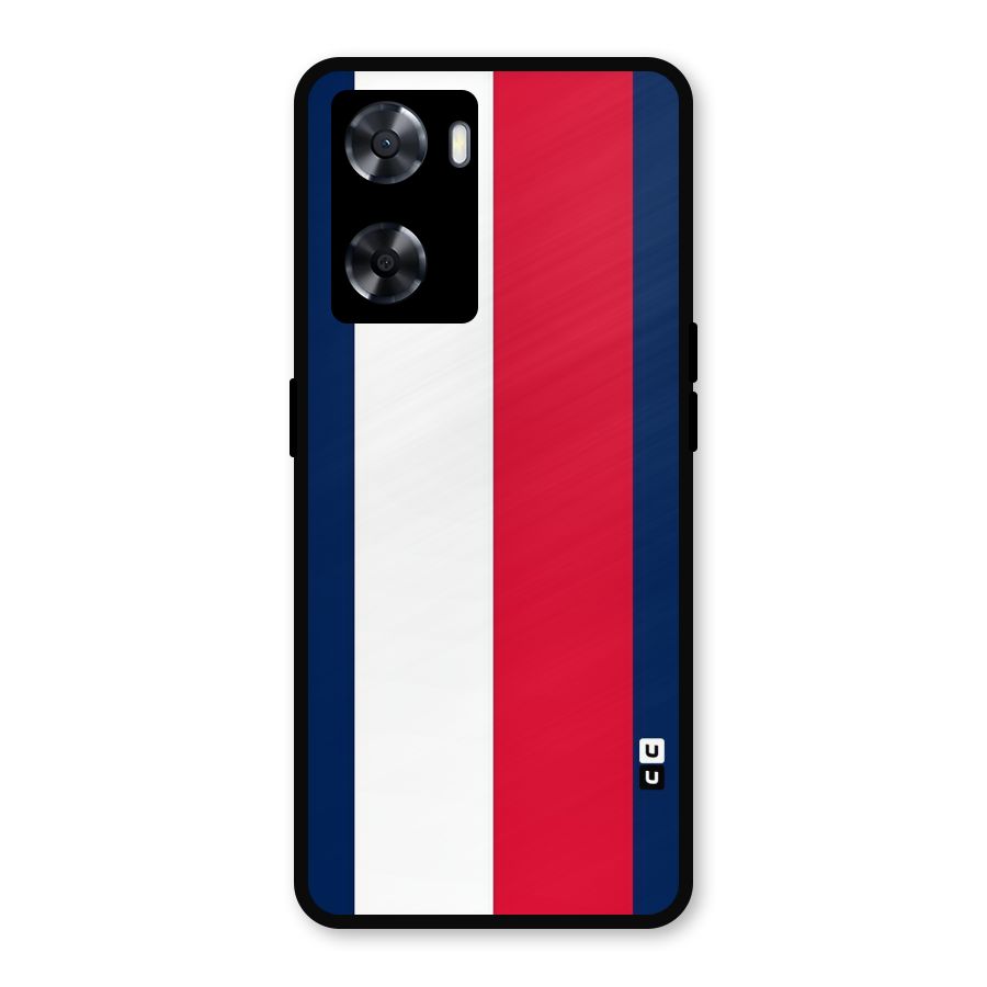 Electric Colors Stripe Metal Back Case for Oppo A77s