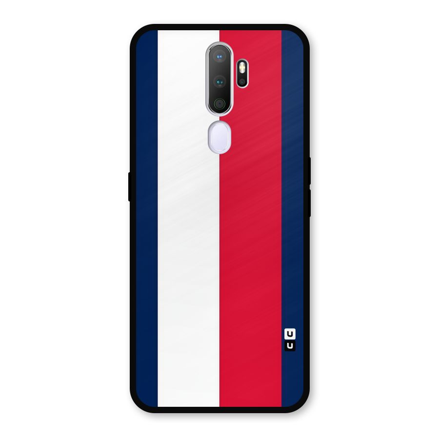 Electric Colors Stripe Metal Back Case for Oppo A9 (2020)