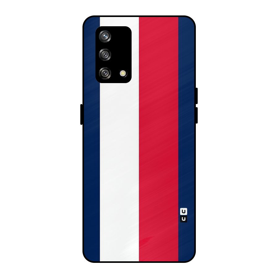 Electric Colors Stripe Metal Back Case for Oppo F19