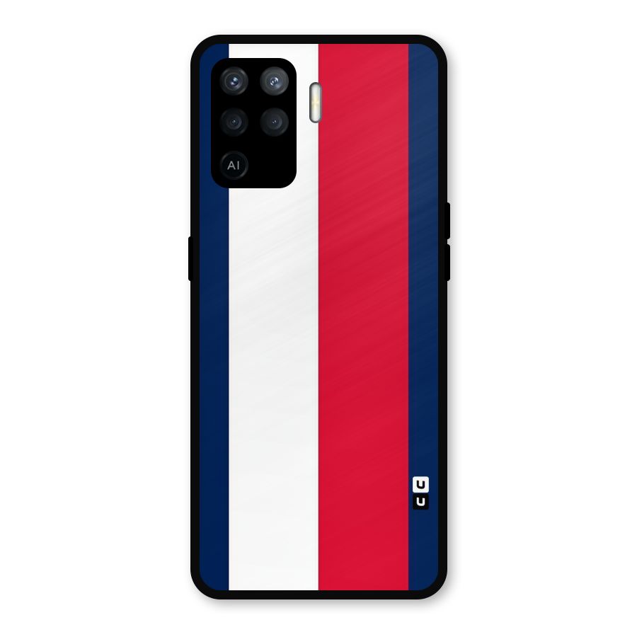 Electric Colors Stripe Metal Back Case for Oppo F19 Pro