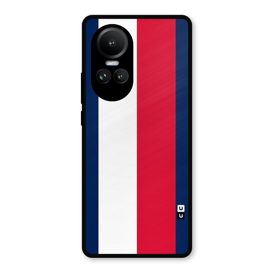 Electric Colors Stripe Metal Back Case for Oppo Reno10