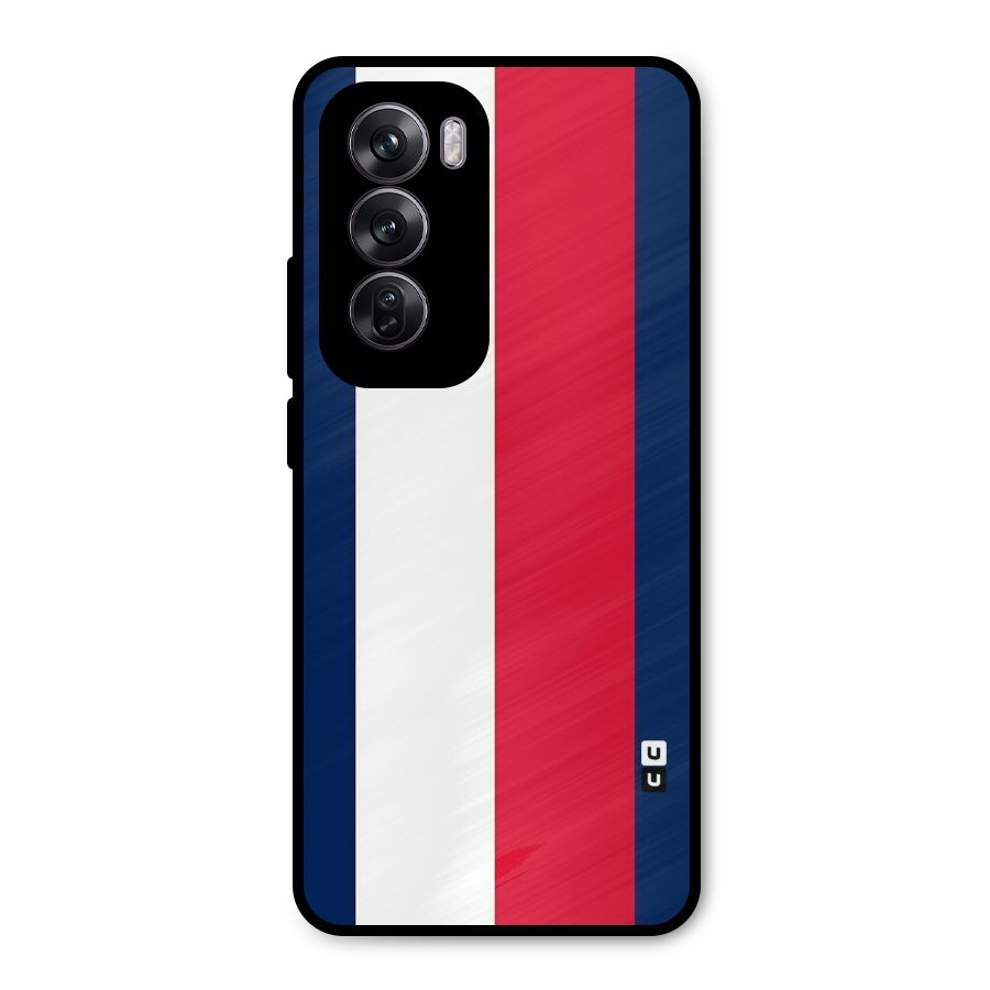 Electric Colors Stripe Metal Back Case for Oppo Reno12 Pro