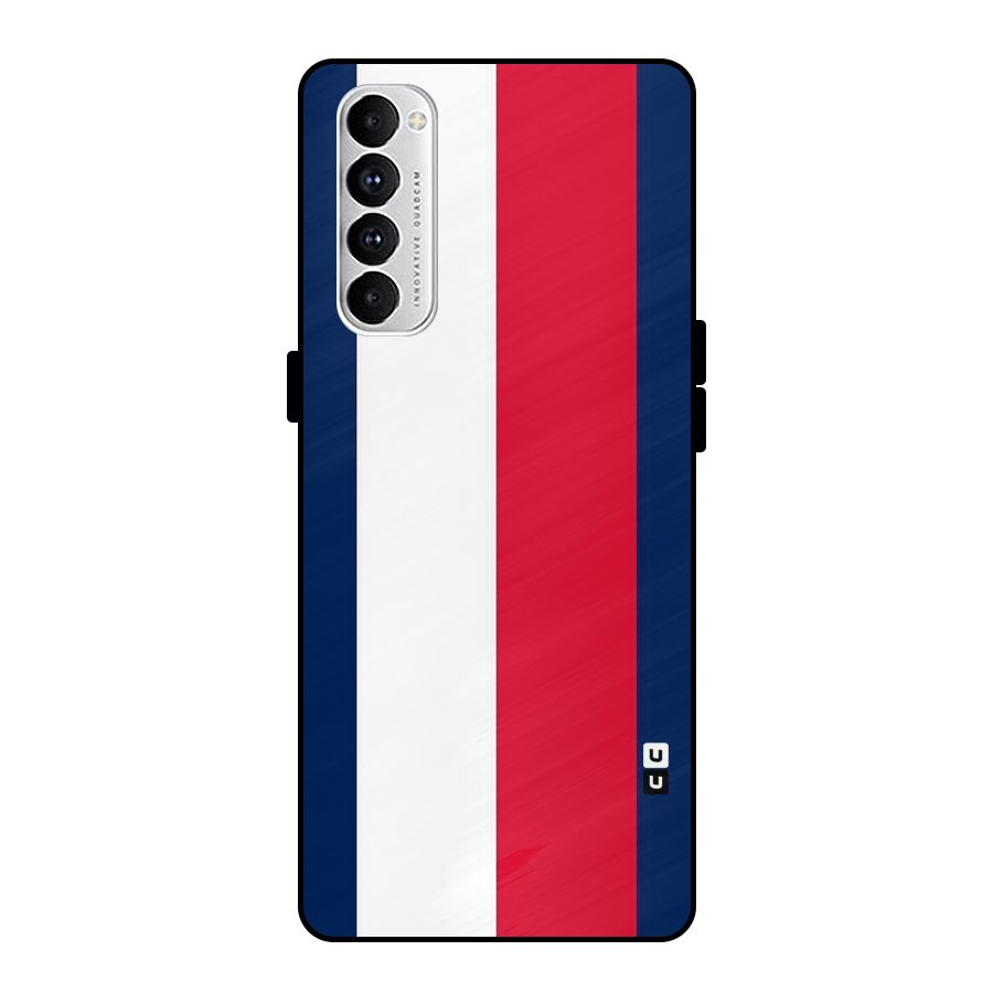 Electric Colors Stripe Metal Back Case for Oppo Reno4 Pro