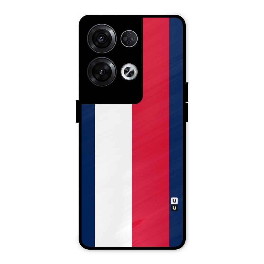 Electric Colors Stripe Metal Back Case for Oppo Reno8 Pro 5G