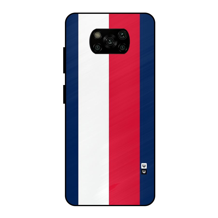 Electric Colors Stripe Metal Back Case for Poco X3