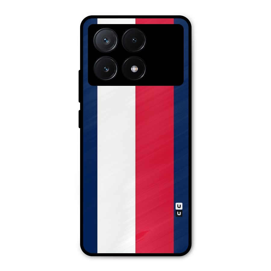 Electric Colors Stripe Metal Back Case for Poco X6 Pro