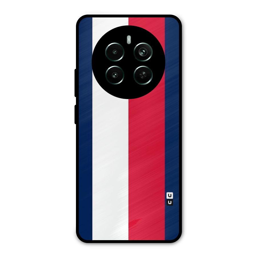 Electric Colors Stripe Metal Back Case for Realme 12 Pro Plus