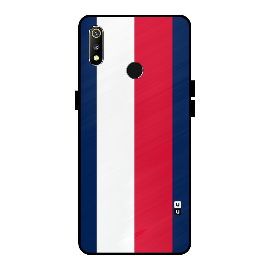 Electric Colors Stripe Metal Back Case for Realme 3