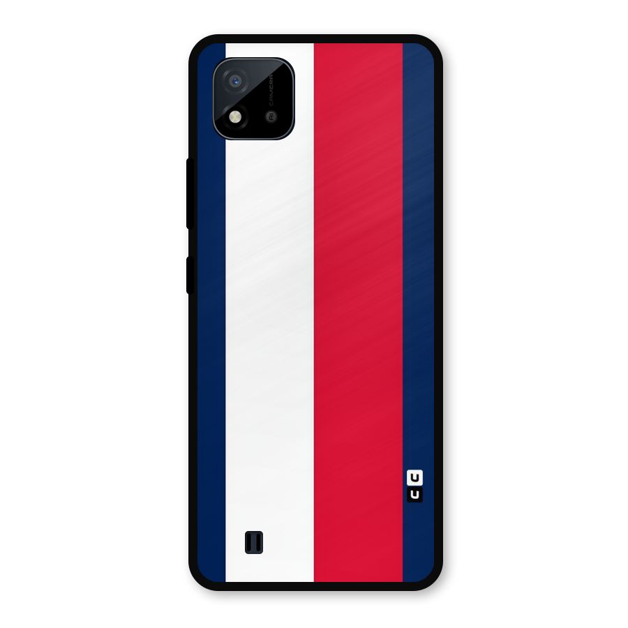 Electric Colors Stripe Metal Back Case for Realme C11 2021