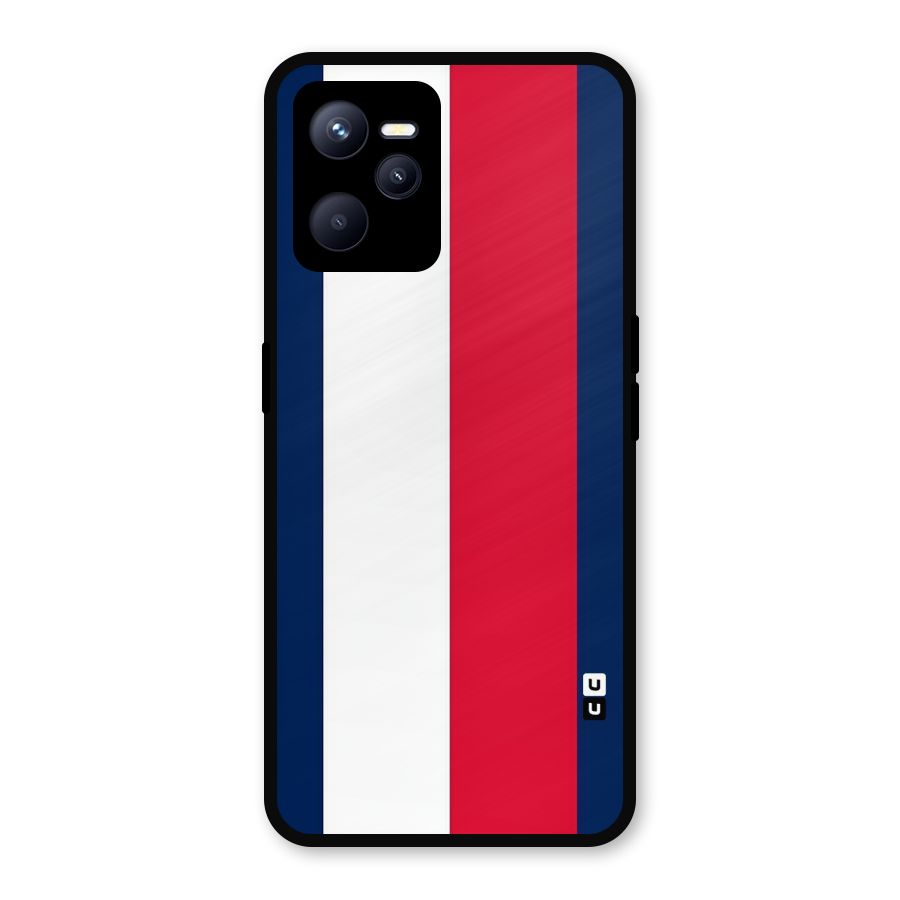 Electric Colors Stripe Metal Back Case for Realme C35