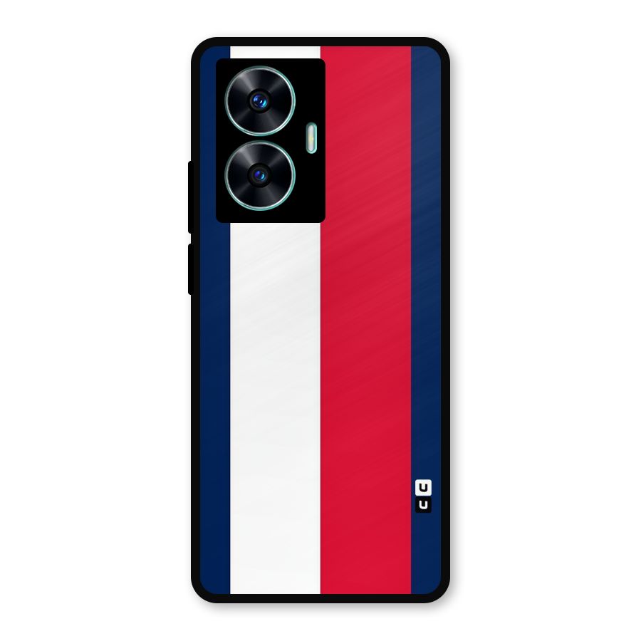 Electric Colors Stripe Metal Back Case for Realme C55