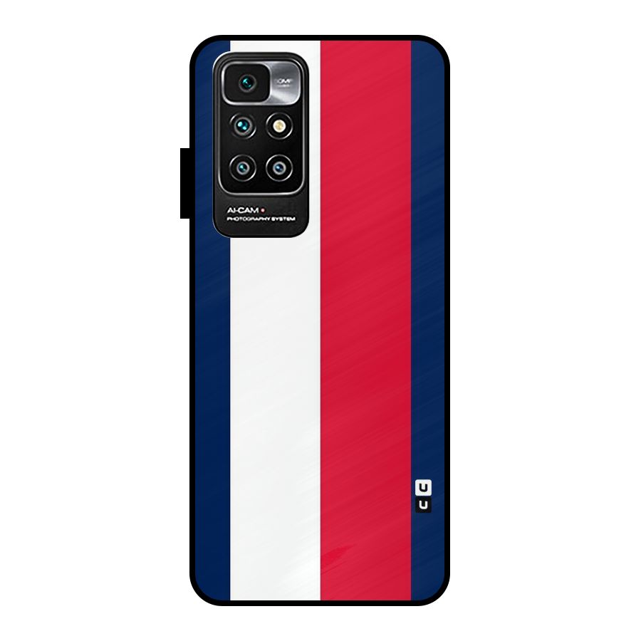 Electric Colors Stripe Metal Back Case for Redmi 10 Prime