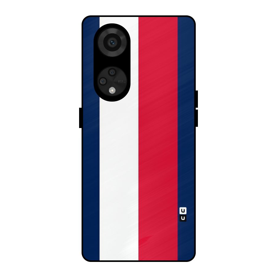 Electric Colors Stripe Metal Back Case for Reno8 T 5G