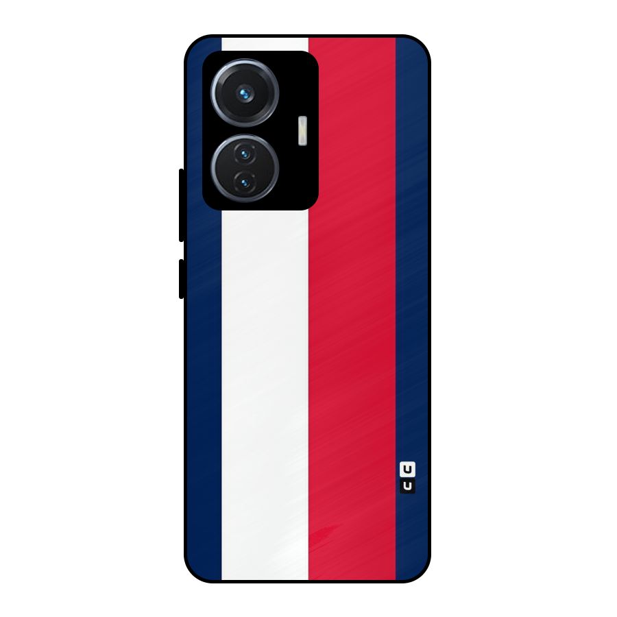 Electric Colors Stripe Metal Back Case for Vivo T1 44W