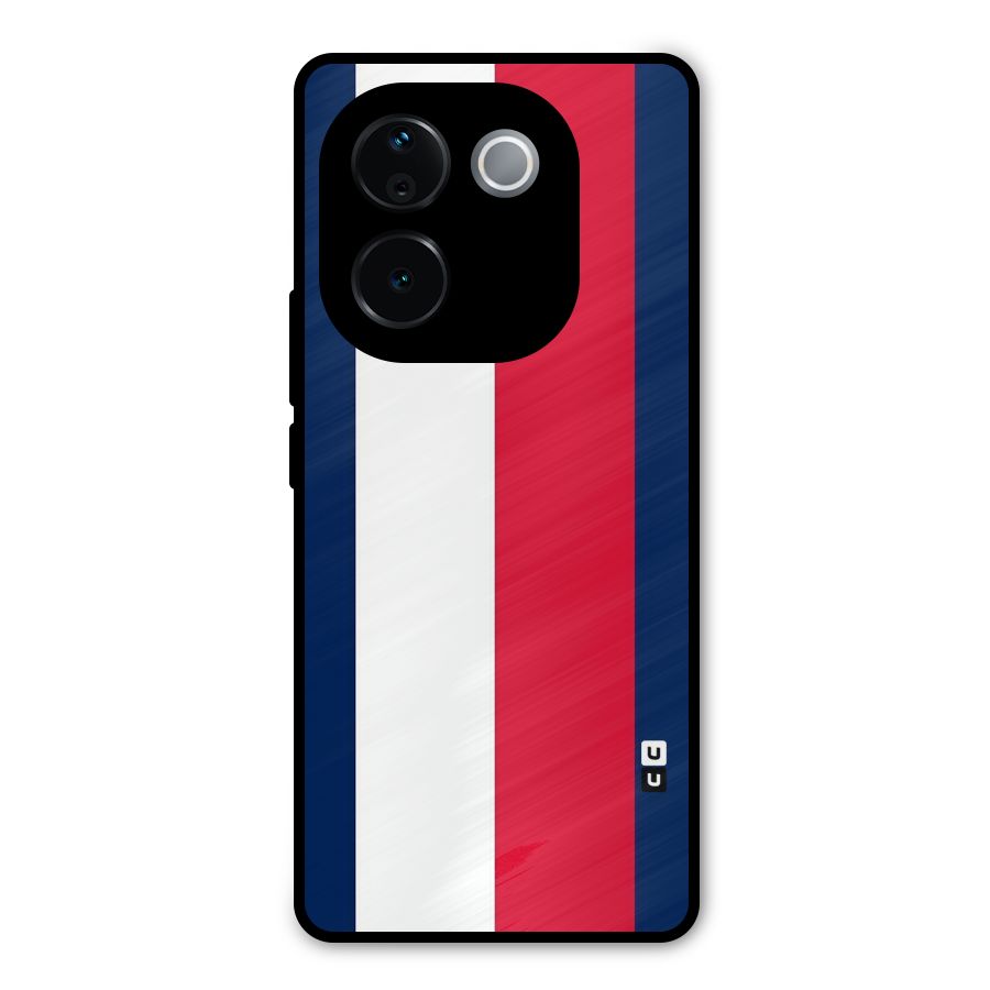 Electric Colors Stripe Metal Back Case for Vivo T3 Pro