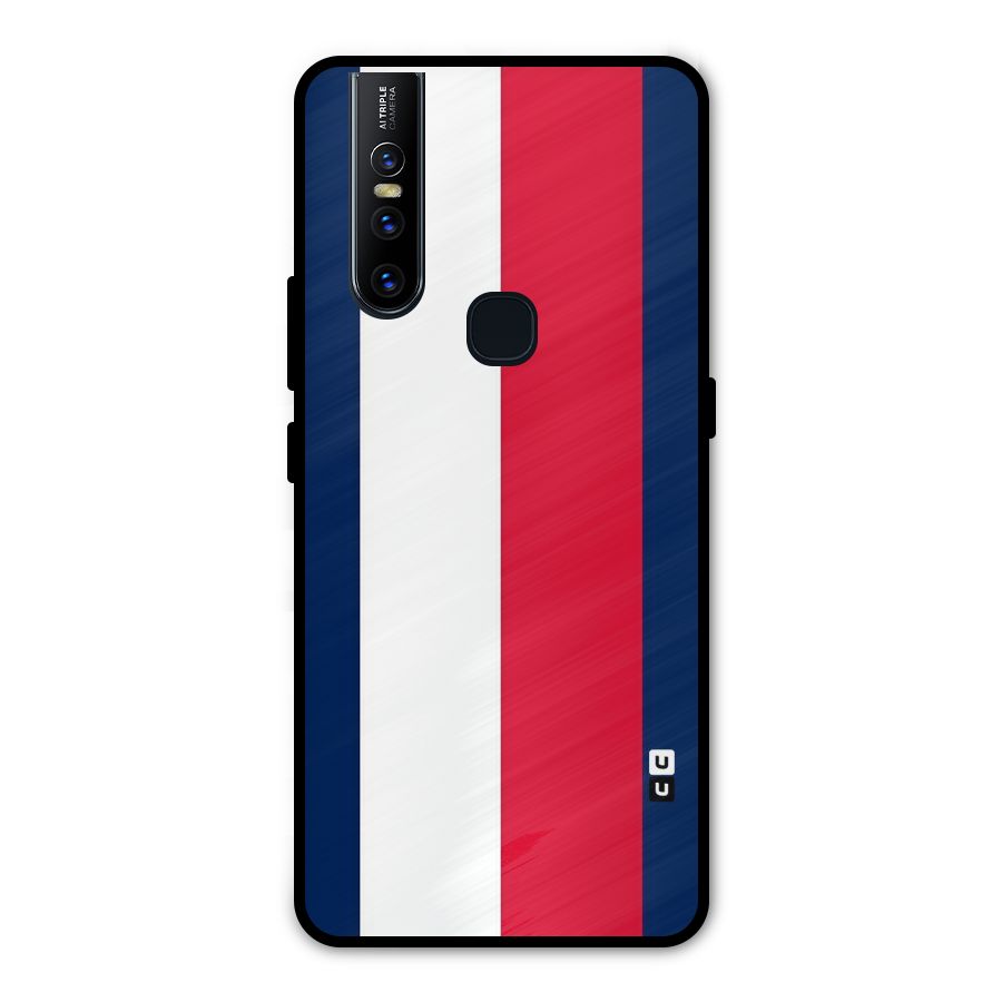 Electric Colors Stripe Metal Back Case for Vivo V15