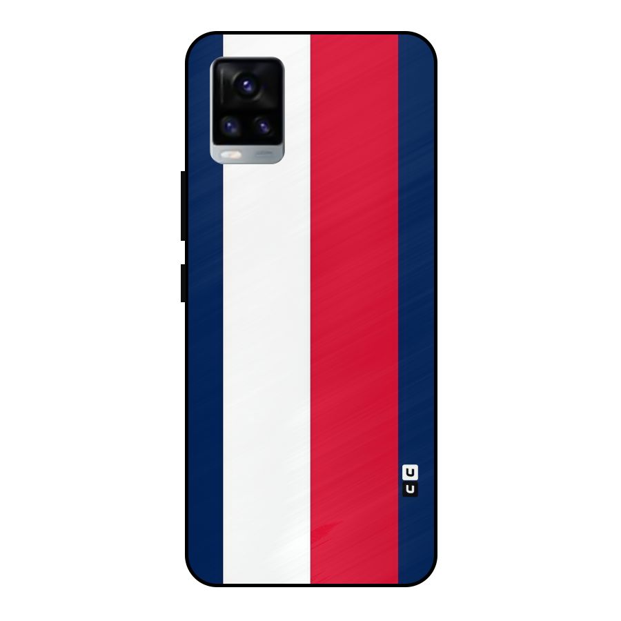 Electric Colors Stripe Metal Back Case for Vivo V20 2021