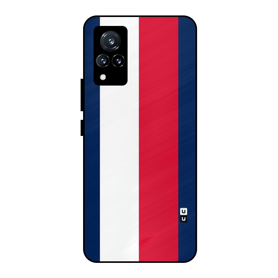 Electric Colors Stripe Metal Back Case for Vivo V21 5G