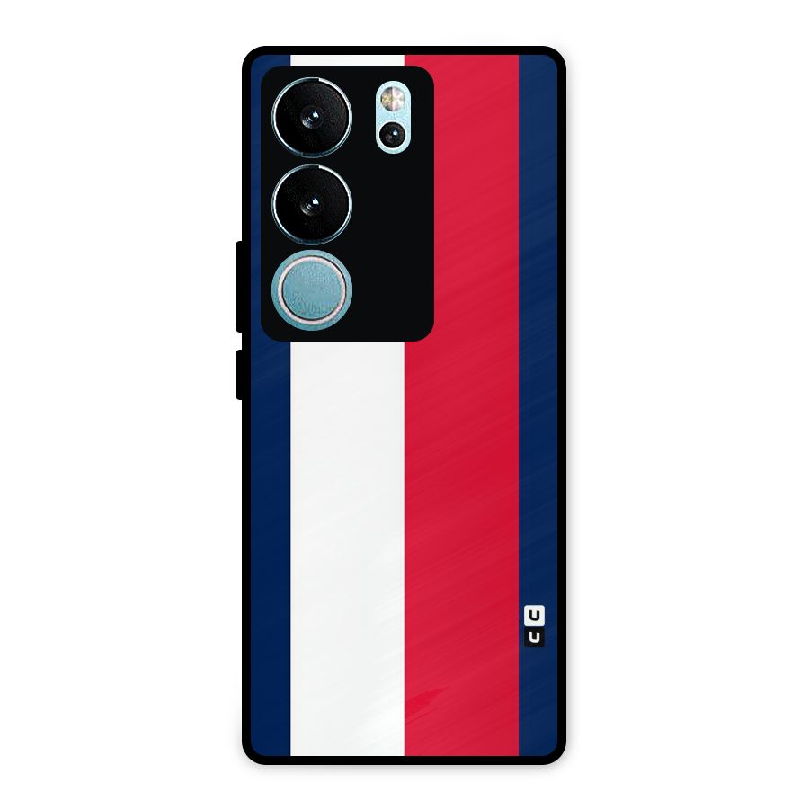 Electric Colors Stripe Metal Back Case for Vivo V29 Pro