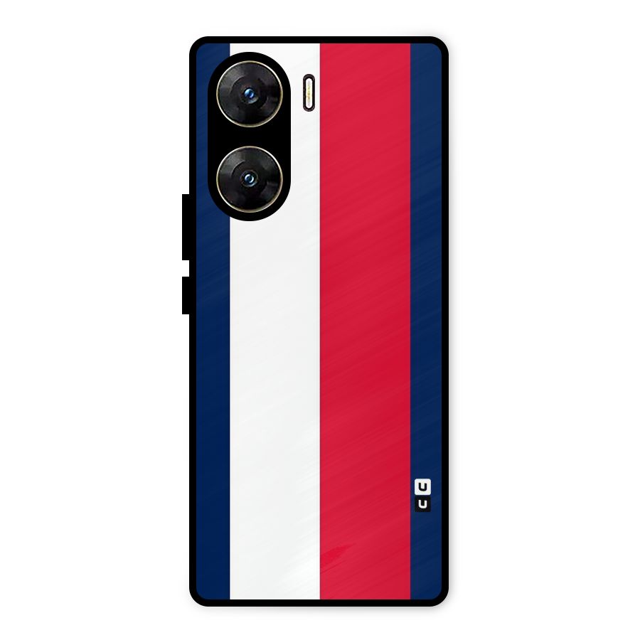 Electric Colors Stripe Metal Back Case for Vivo V29e