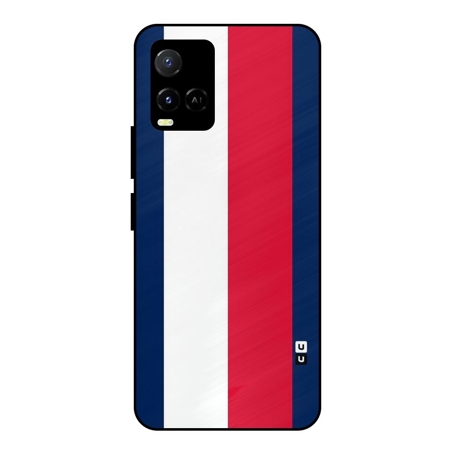 Electric Colors Stripe Metal Back Case for Vivo Y21T
