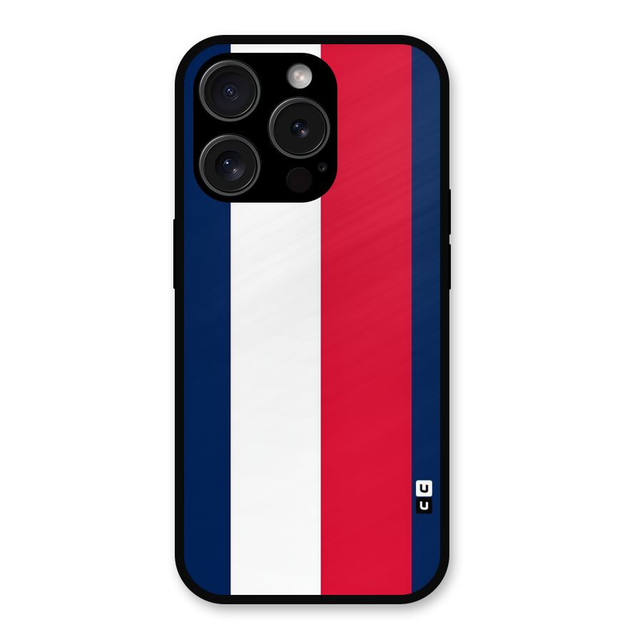 Electric Colors Stripe Metal Back Case for iPhone 15 Pro