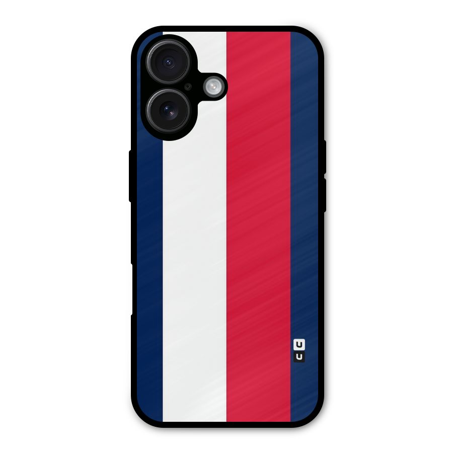 Electric Colors Stripe Metal Back Case for iPhone 16