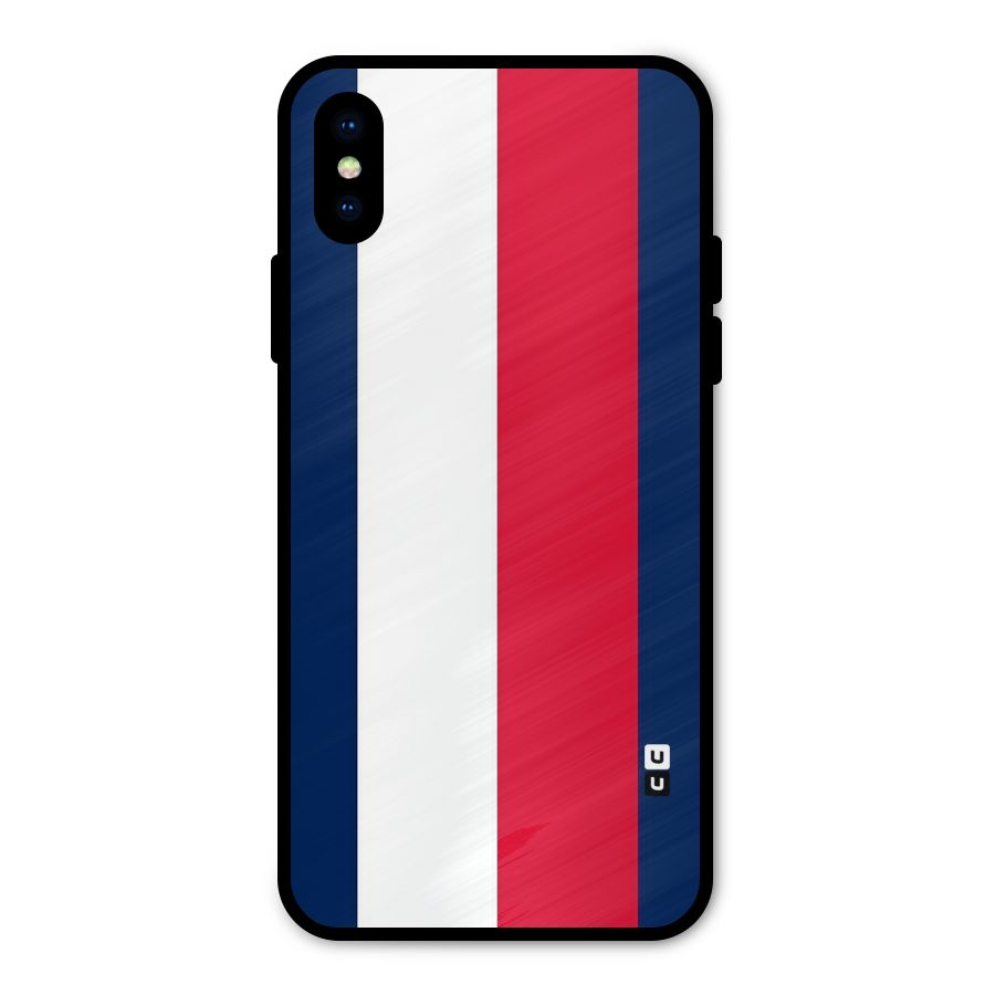Electric Colors Stripe Metal Back Case for iPhone XS