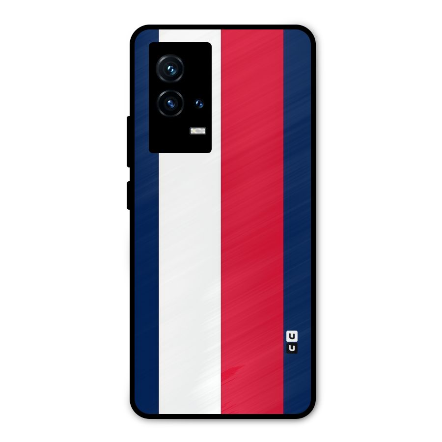 Electric Colors Stripe Metal Back Case for iQOO 9 5G