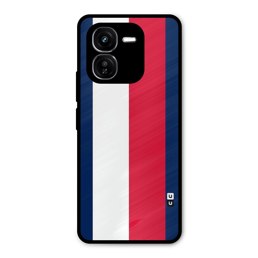 Electric Colors Stripe Metal Back Case for iQOO Z9x