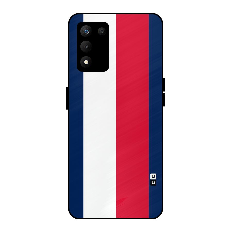 Electric Colors Stripe Metal Back Case for realme 9 5G SE