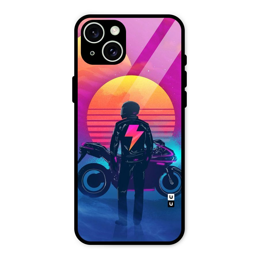 Electric Ride Glass Back Case for iPhone 15 Plus