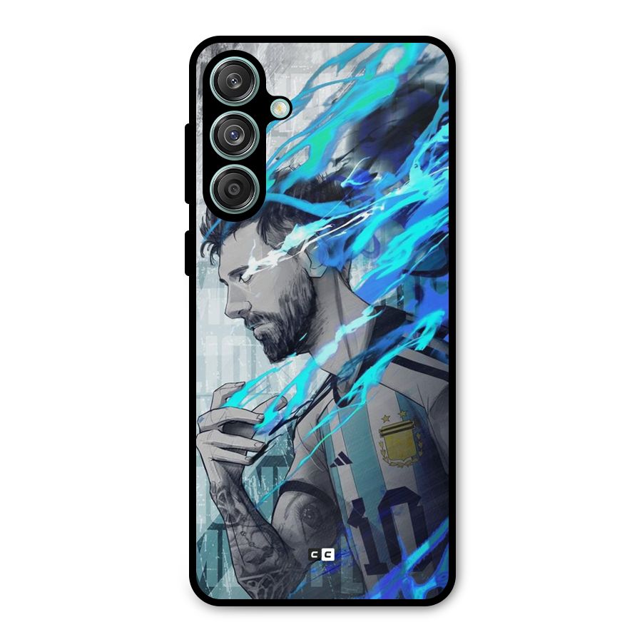 Electrifying Soccer Star Metal Back Case for Galaxy M55 5G