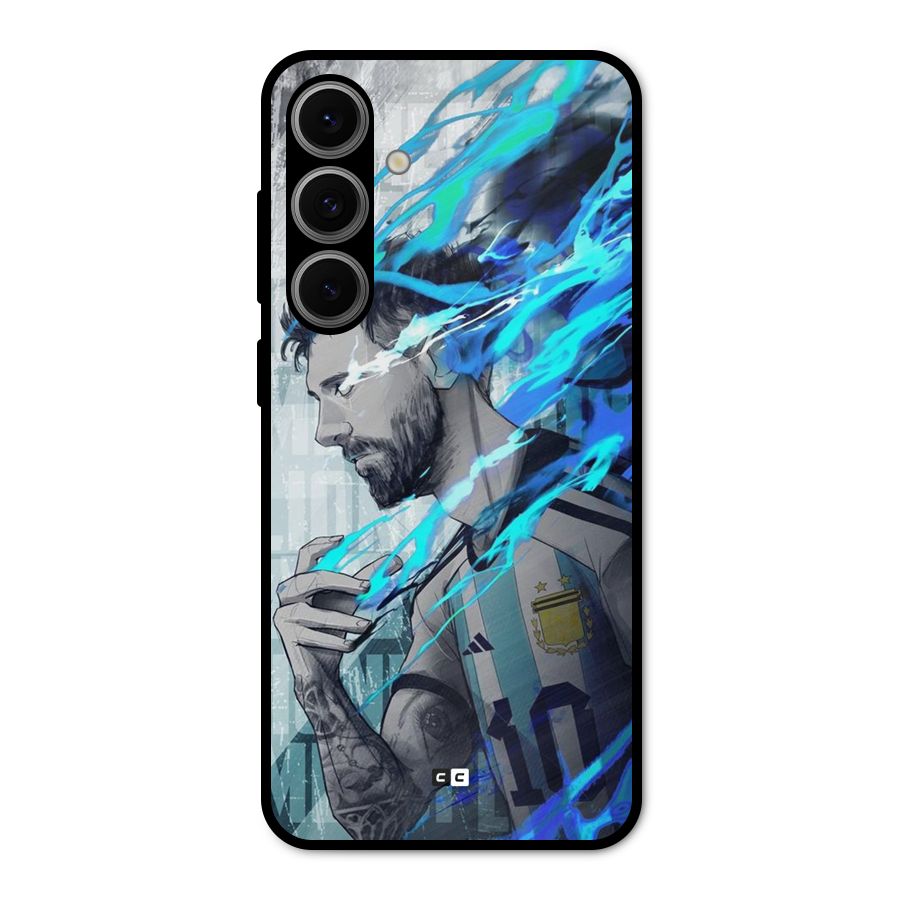 Electrifying Soccer Star Metal Back Case for Galaxy S24 FE