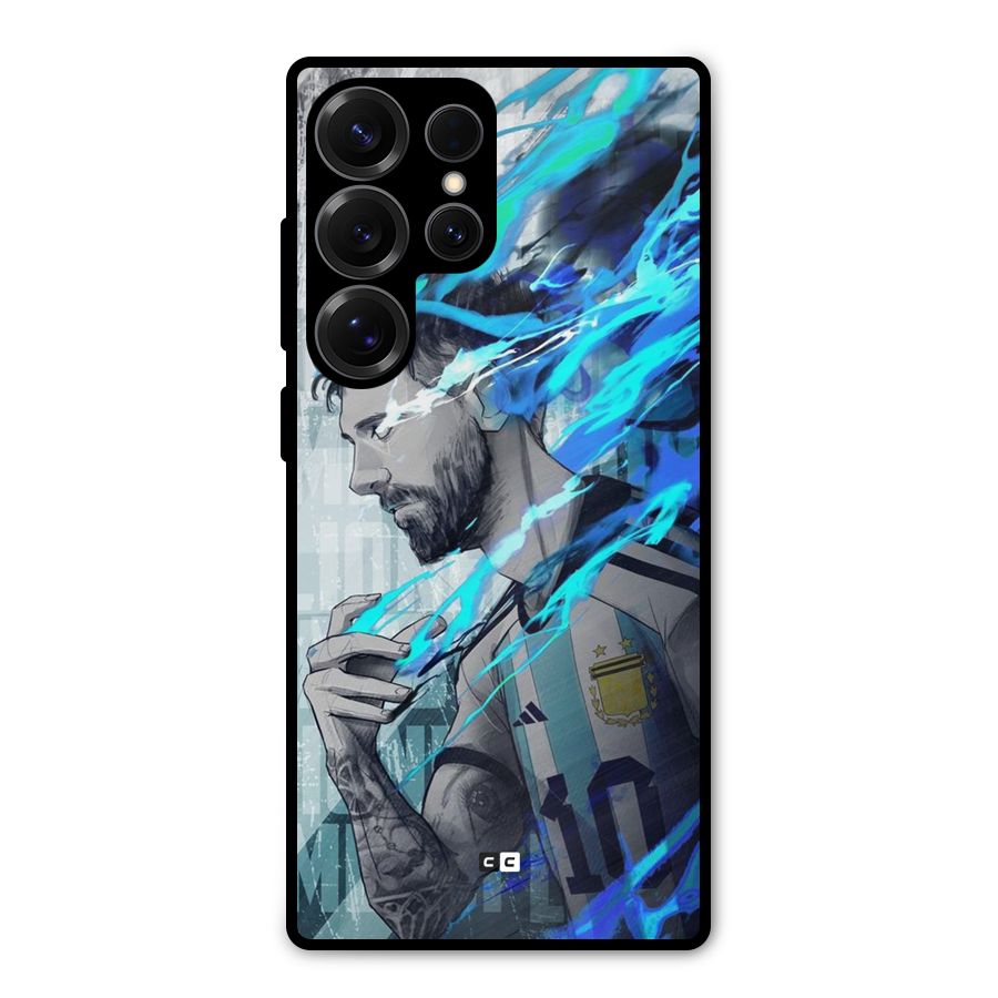 Electrifying Soccer Star Metal Back Case for Galaxy S25 Ultra