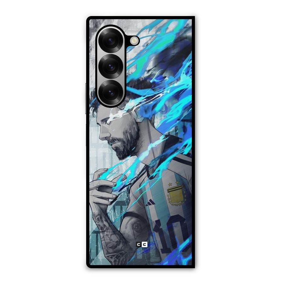 Electrifying Soccer Star Metal Back Case for Galaxy Z Fold6