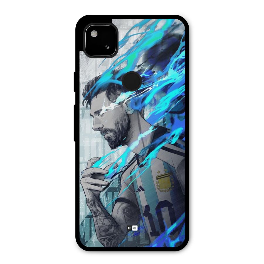 Electrifying Soccer Star Metal Back Case for Google Pixel 4a