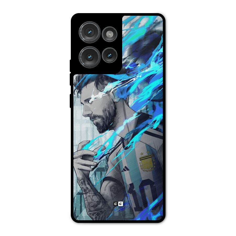 Electrifying Soccer Star Metal Back Case for Motorola Edge 50