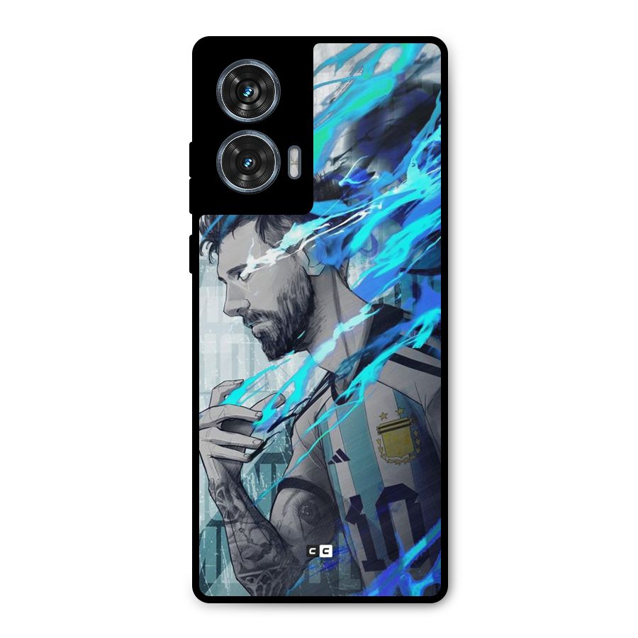 Electrifying Soccer Star Metal Back Case for Motorola Edge 50 Fusion