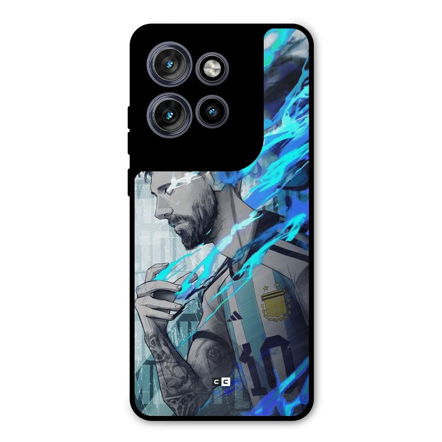 Electrifying Soccer Star Metal Back Case for Motorola Edge 50 Neo