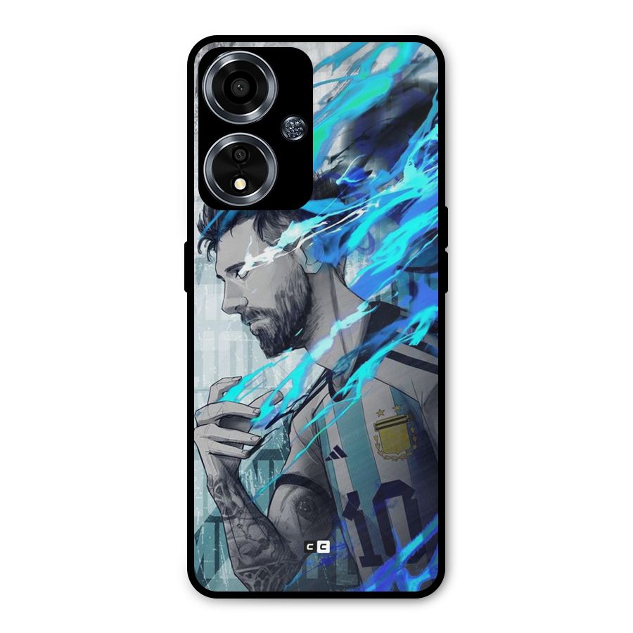 Electrifying Soccer Star Metal Back Case for Oppo A59