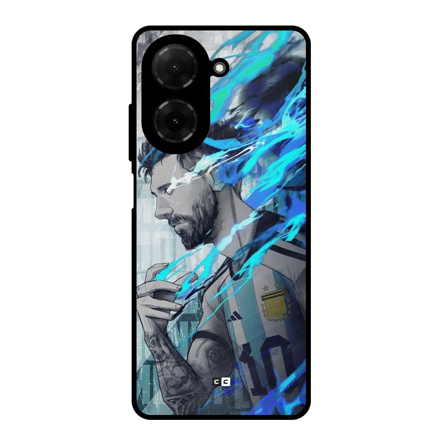 Electrifying Soccer Star Metal Back Case for Poco C71