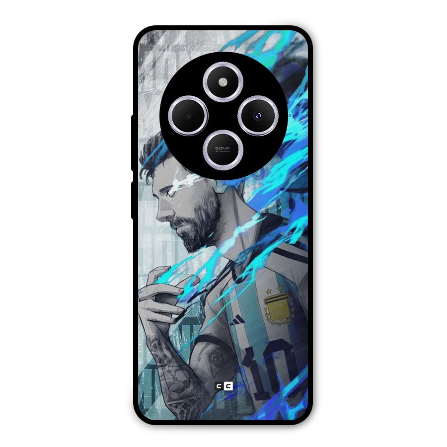 Electrifying Soccer Star Metal Back Case for Poco C75 5G